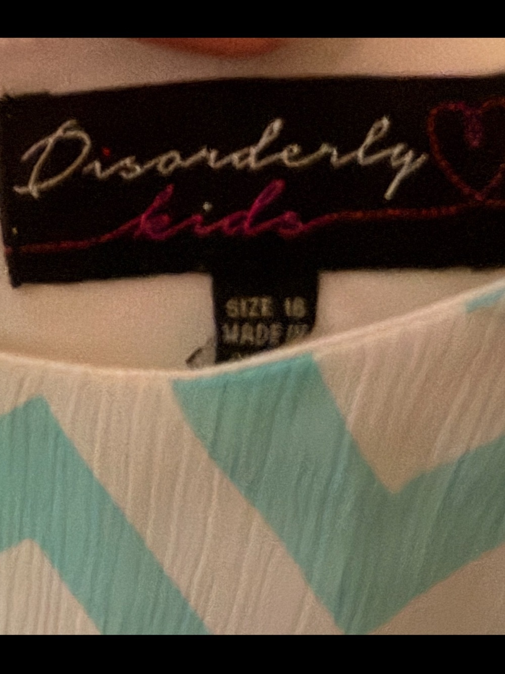 Disorderly Kids Girls Chevron Tiered Sundress in Aqua and White - Picture 7 of 12